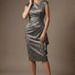 Thame Asymmetric Satin Cascade Dress