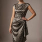 Thame Asymmetric Satin Cascade Dress
