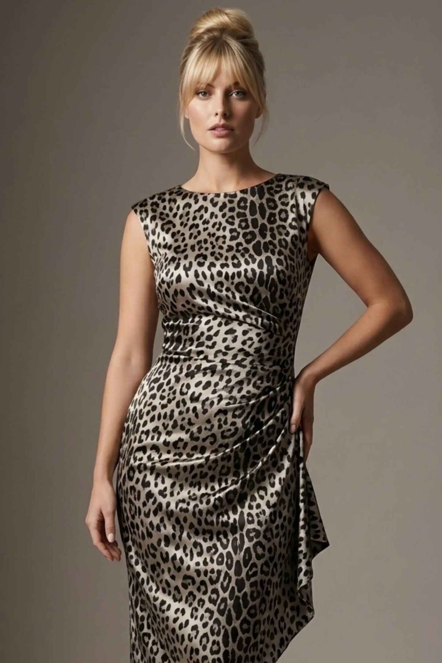 Thame Asymmetric Satin Cascade Dress