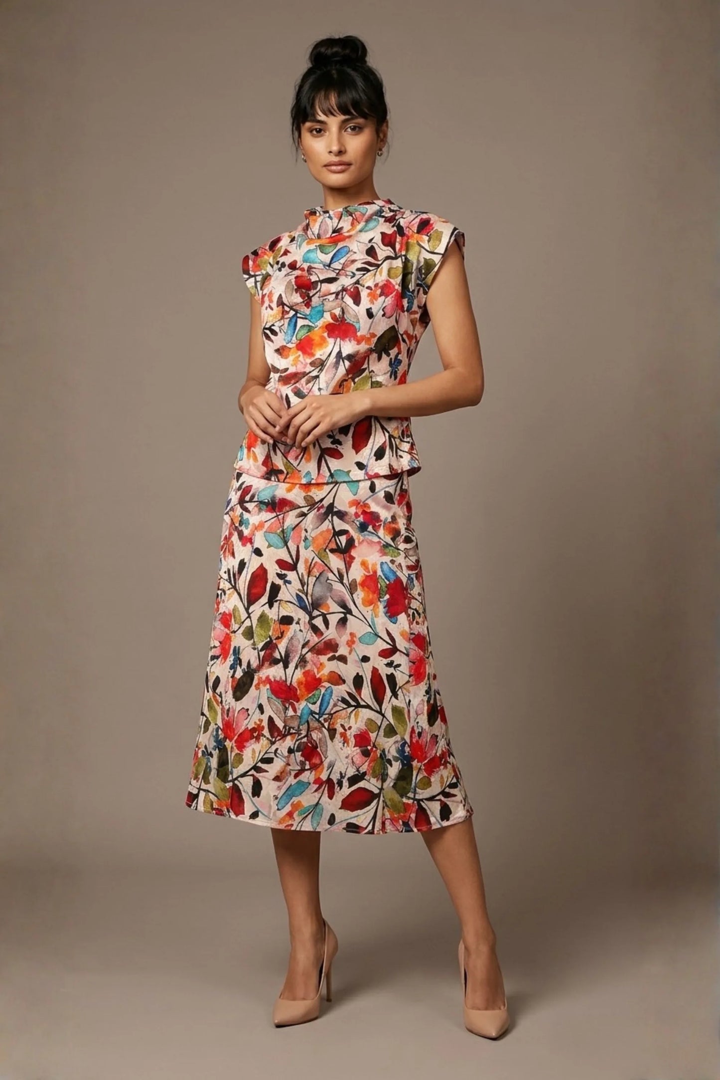 Arundel Cowl Neck & Swing Skirt Co-ord