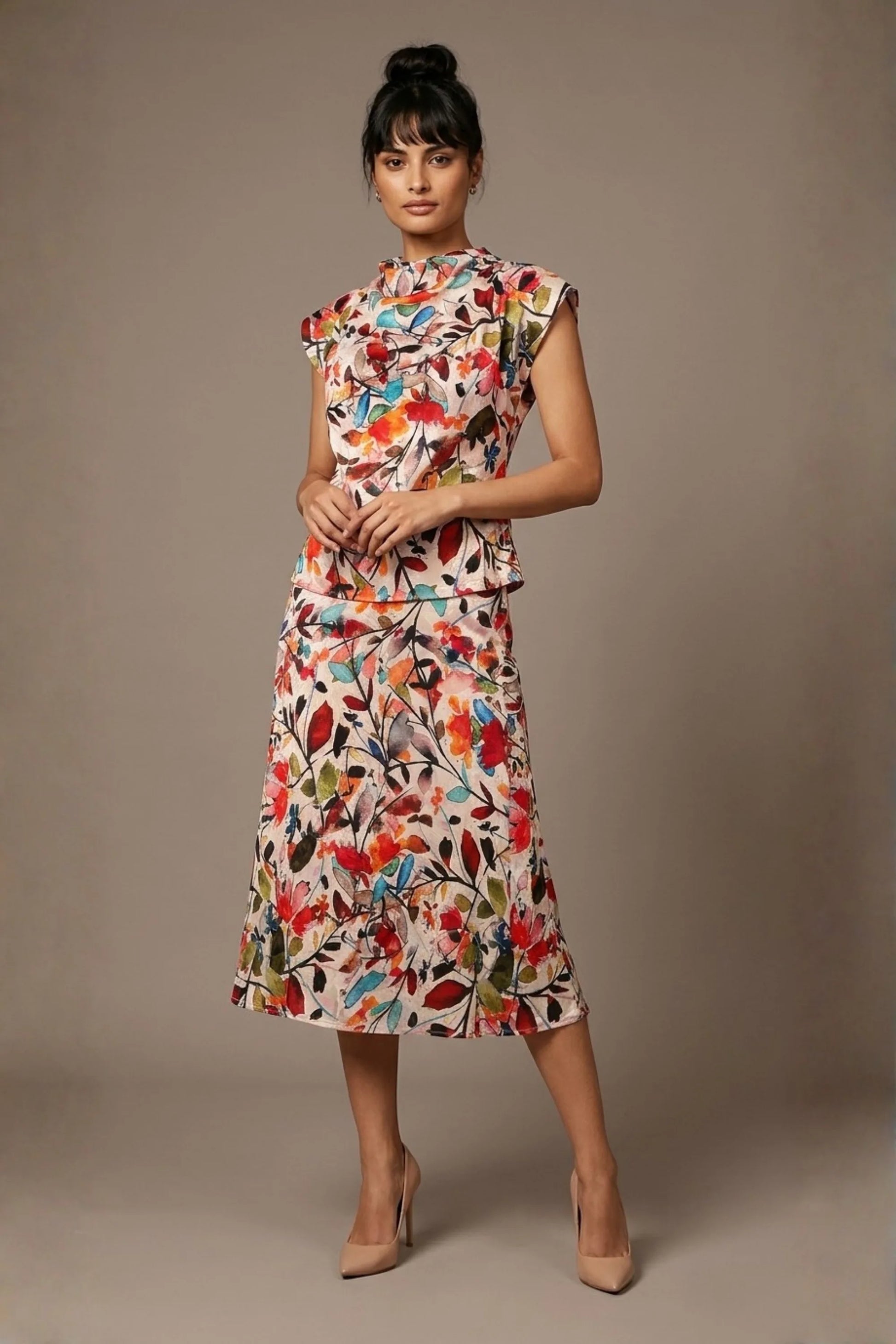 Arundel Cowl Neck & Swing Skirt Co-ord