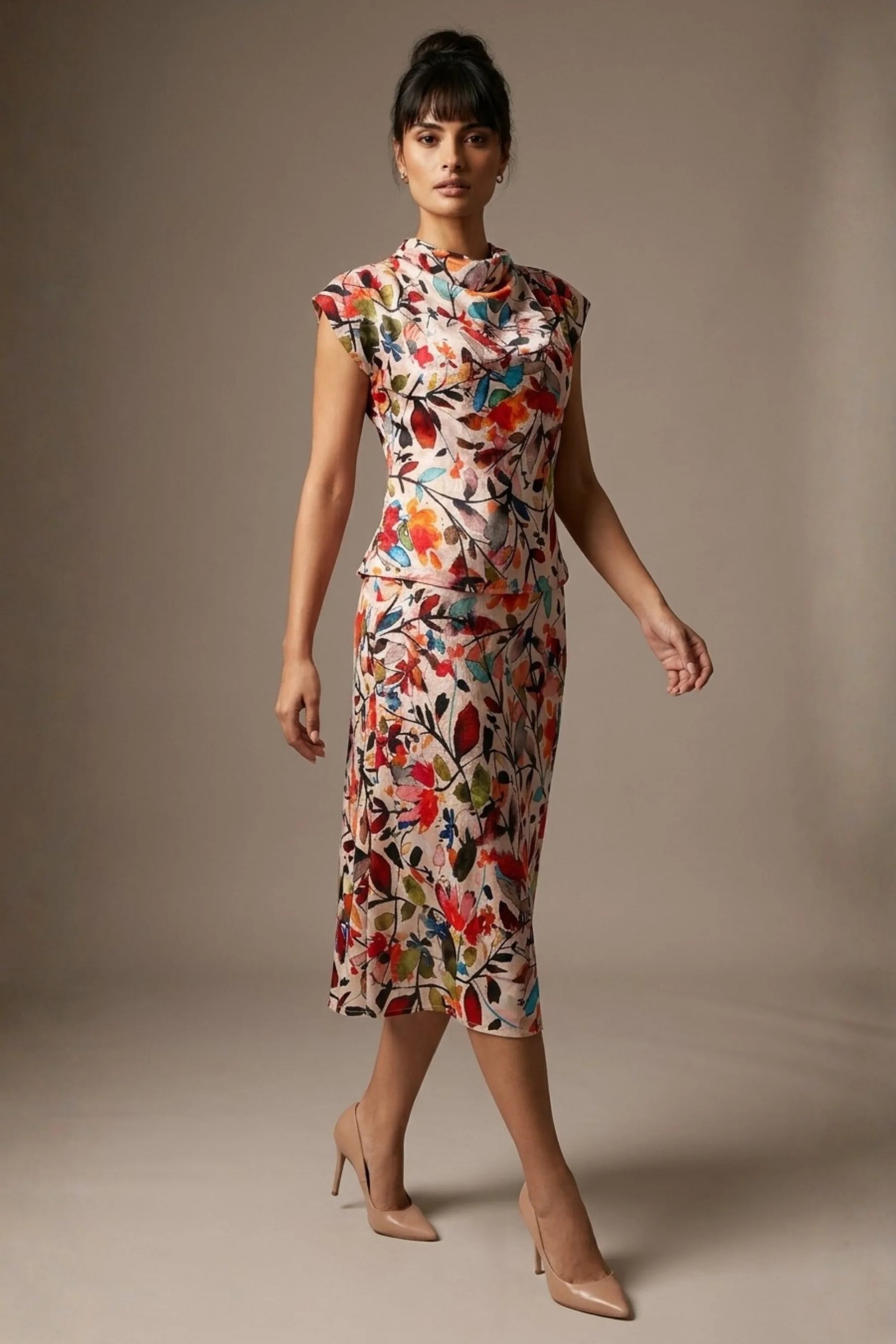 Arundel Cowl Neck & Swing Skirt Co-ord