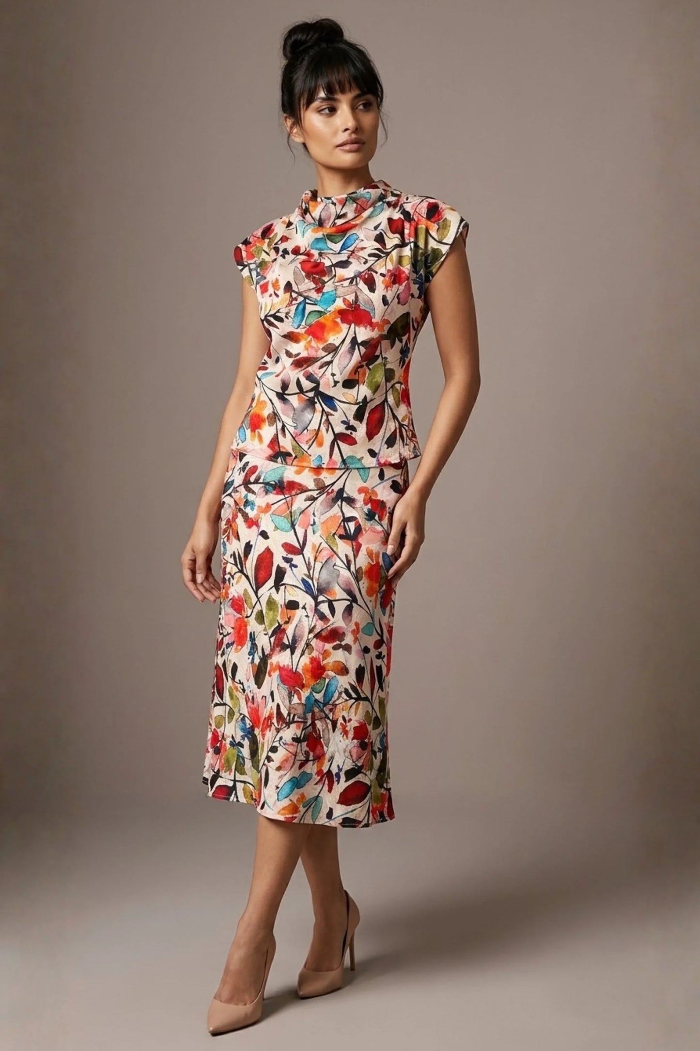 Arundel Cowl Neck & Swing Skirt Co-ord