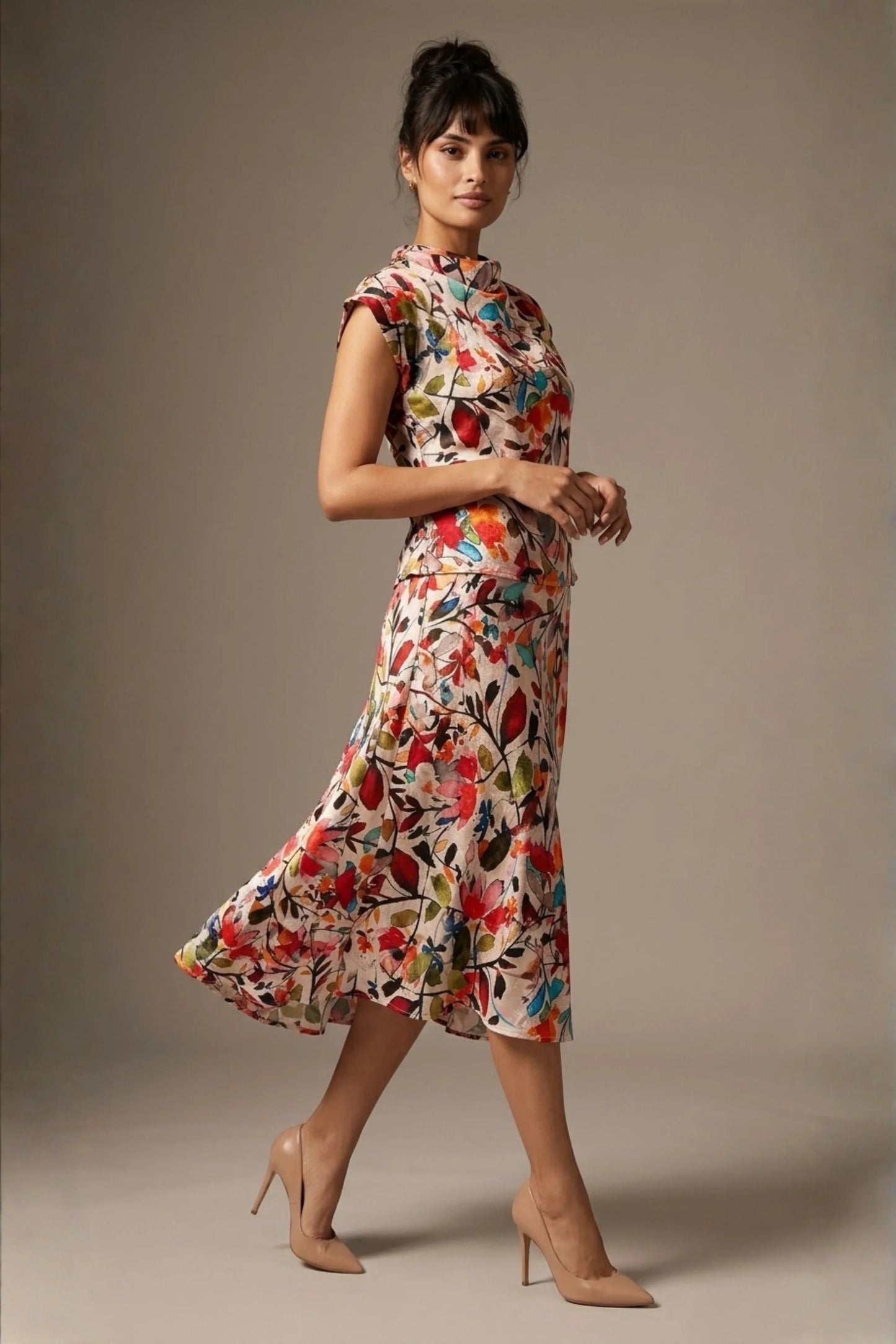 Arundel Cowl Neck & Swing Skirt Co-ord