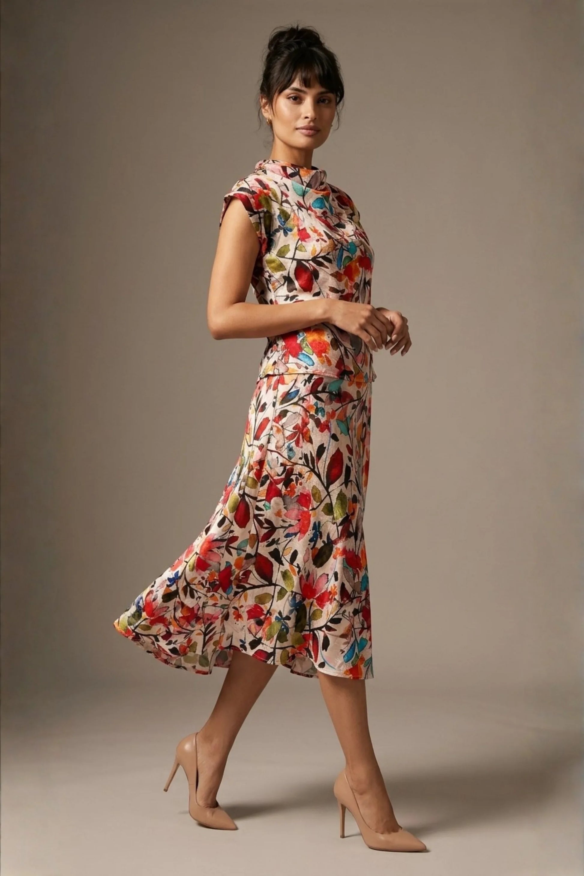Arundel Cowl Neck & Swing Skirt Co-ord