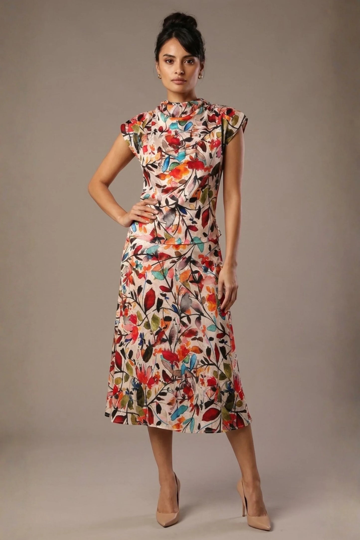 Arundel Cowl Neck & Swing Skirt Co-ord