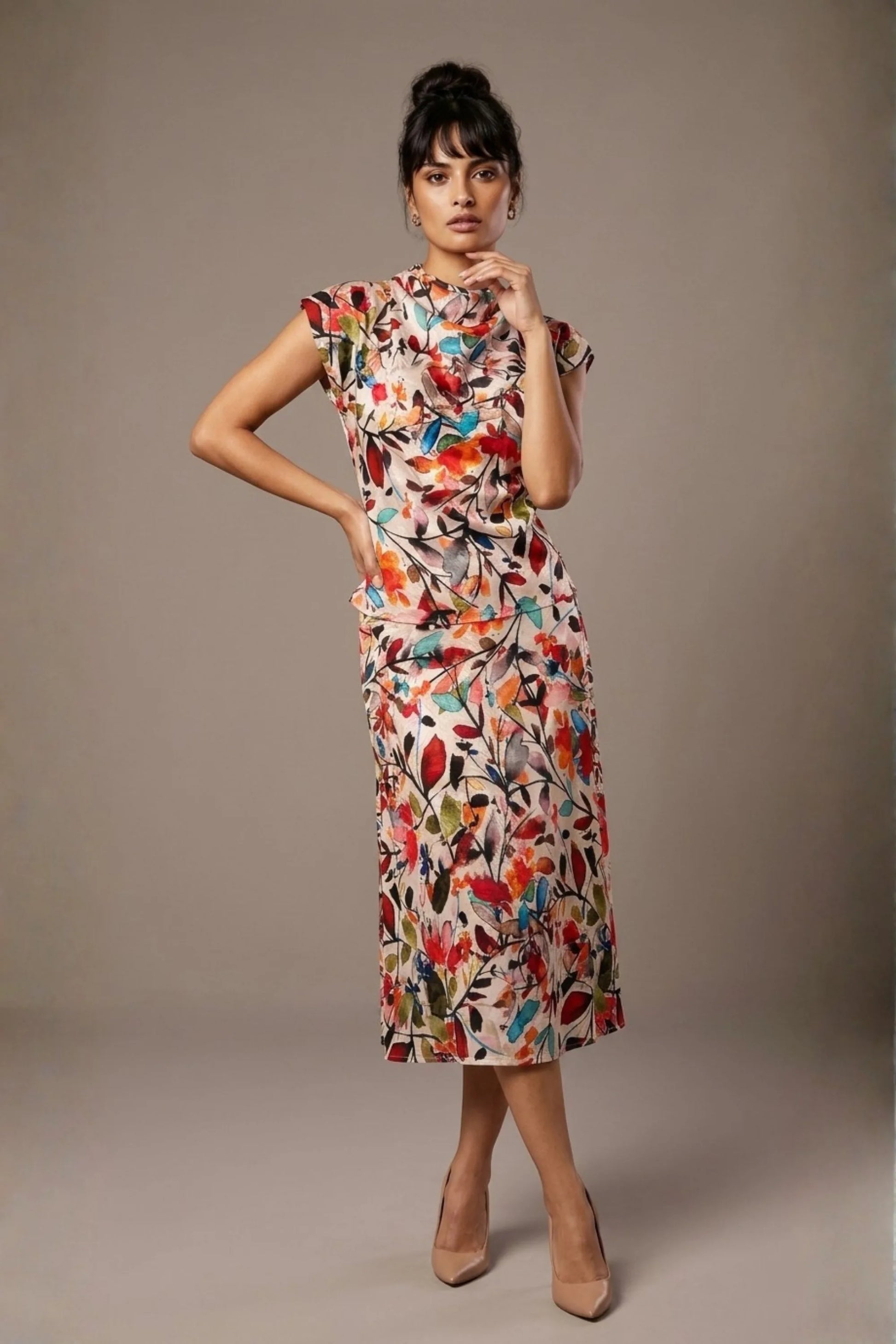Arundel Cowl Neck & Swing Skirt Co-ord