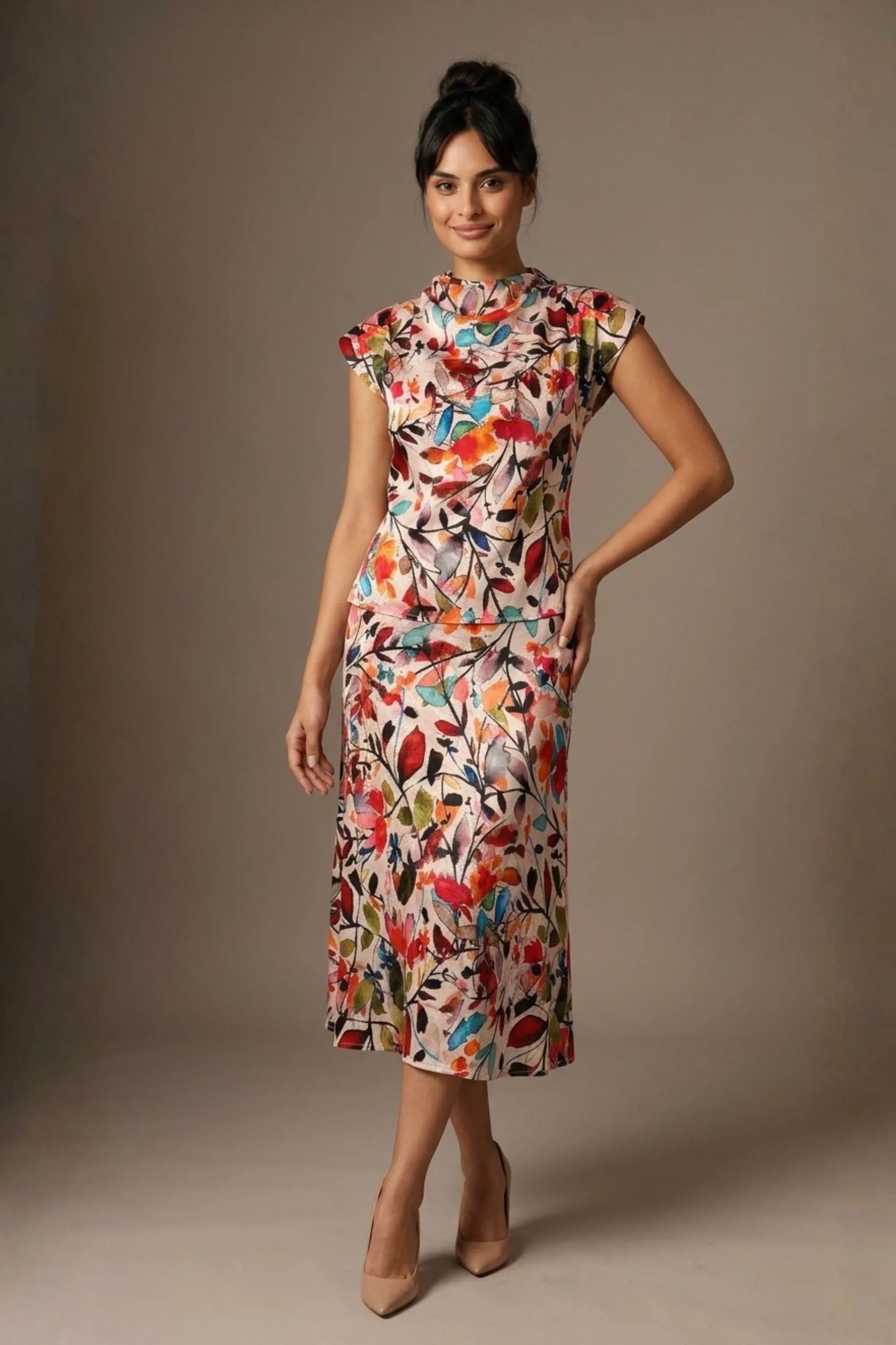 Arundel Cowl Neck & Swing Skirt Co-ord