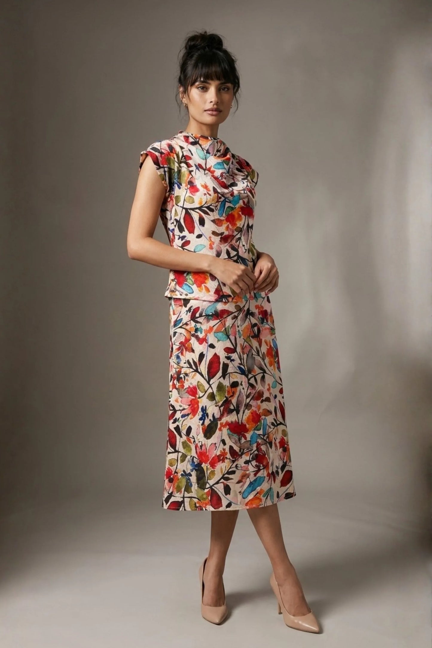 Arundel Cowl Neck & Swing Skirt Co-ord