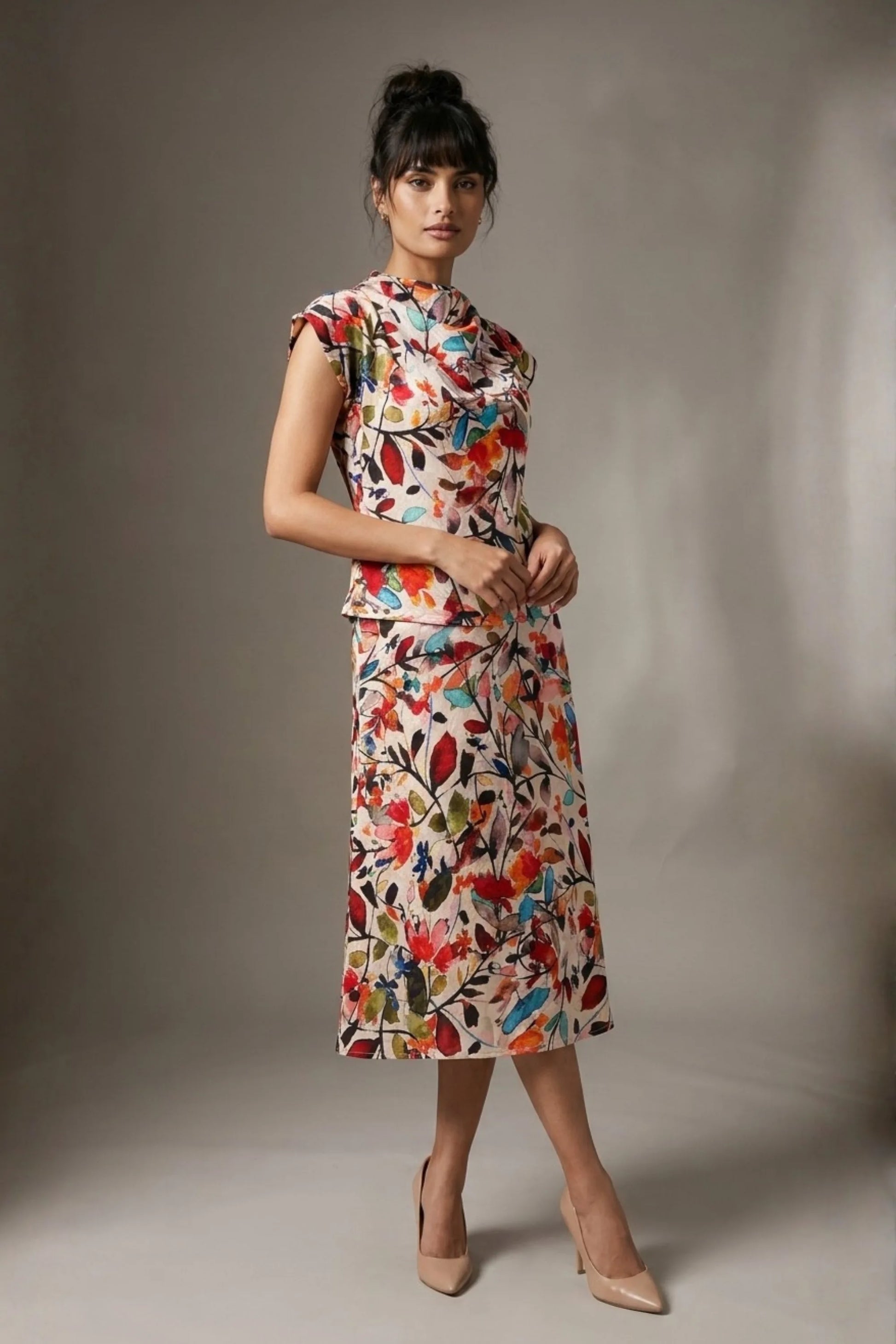 Arundel Cowl Neck & Swing Skirt Co-ord