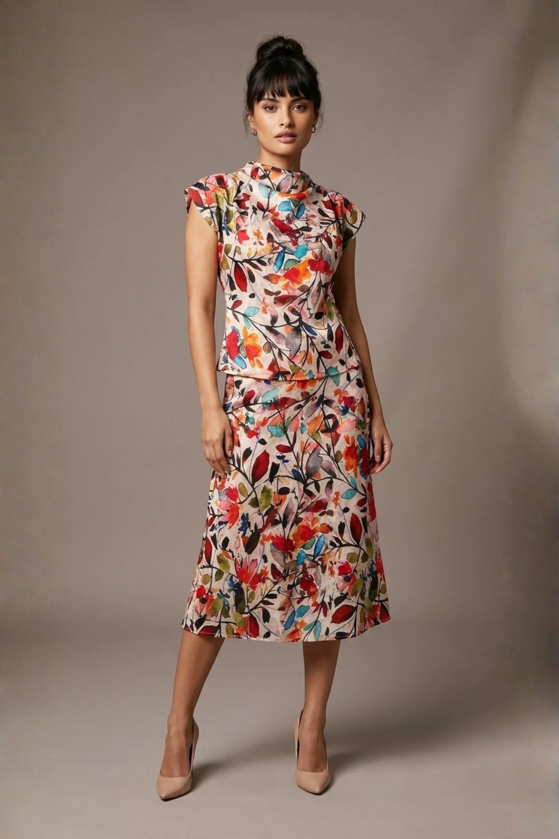 Arundel Cowl Neck & Swing Skirt Co-ord