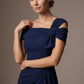 Olina Sculptural Off-The-Shoulder Drape Dress