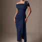 Olina Sculptural Off-The-Shoulder Drape Dress