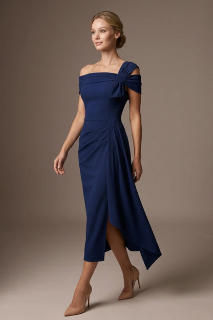 Olina Sculptural Off-The-Shoulder Drape Dress