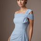 Olina Sculptural Off-The-Shoulder Drape Dress