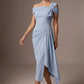 Olina Sculptural Off-The-Shoulder Drape Dress
