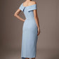 Olina Sculptural Off-The-Shoulder Drape Dress