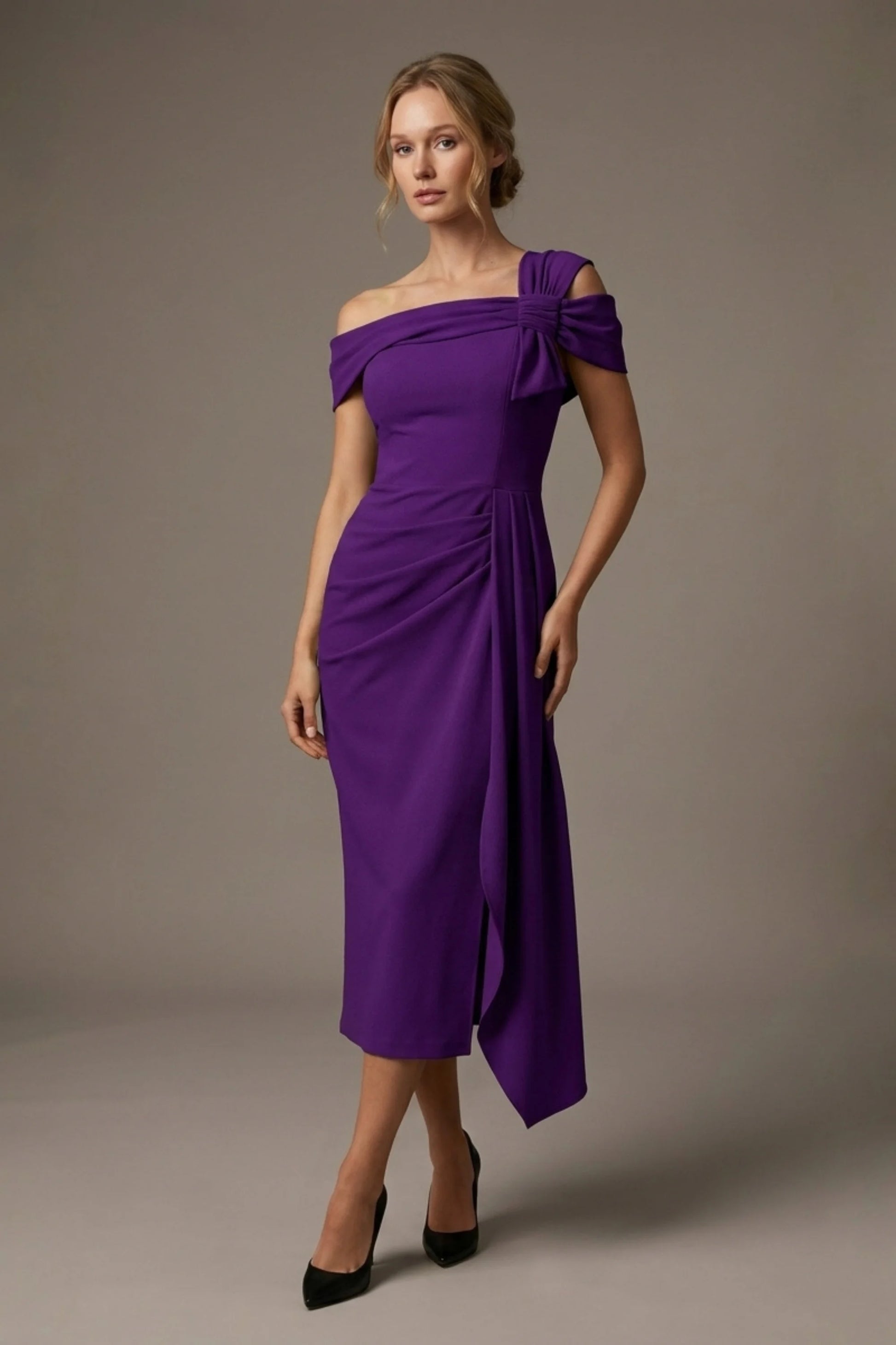 Olina Maxi Skirt - Vegas Off-The-Shoulder Drape Dress