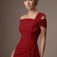 Olina Sculptural Off-The-Shoulder Drape Dress