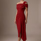 Olina Sculptural Off-The-Shoulder Drape Dress
