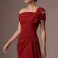 Olina Sculptural Off-The-Shoulder Drape Dress