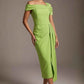 Olina Sculptural Off-The-Shoulder Drape Dress