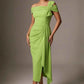 Olina Sculptural Off-The-Shoulder Drape Dress