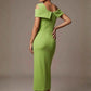 Olina Sculptural Off-The-Shoulder Drape Dress