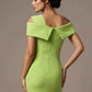Olina Sculptural Off-The-Shoulder Drape Dress