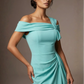 Olina Sculptural Off-The-Shoulder Drape Dress