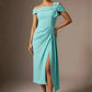 Olina Sculptural Off-The-Shoulder Drape Dress