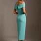 Olina Sculptural Off-The-Shoulder Drape Dress