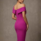 Olina Sculptural Off-The-Shoulder Drape Dress