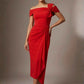 Olina Sculptural Off-The-Shoulder Drape Dress