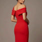 Olina Sculptural Off-The-Shoulder Drape Dress