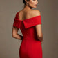 Olina Sculptural Off-The-Shoulder Drape Dress