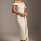 Olina Sculptural Off-The-Shoulder Drape Dress