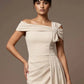 Olina Sculptural Off-The-Shoulder Drape Dress