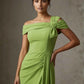 Olina Sculptural Off-The-Shoulder Drape Dress