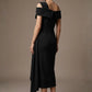 Olina Sculptural Off-The-Shoulder Drape Dress