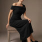 Olina Sculptural Off-The-Shoulder Drape Dress