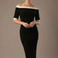 Brea Contrast Off-The-Shoulder Midi Dress