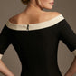 Brea Contrast Off-The-Shoulder Midi Dress
