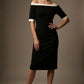 Brea Contrast Off-The-Shoulder Midi Dress