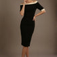 Brea Contrast Off-The-Shoulder Midi Dress