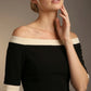 Brea Contrast Off-The-Shoulder Midi Dress