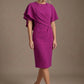 Cypress Asymmetric Cape Detail Pencil Dress
