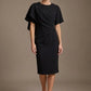 Cypress Asymmetric Cape Detail Pencil Dress