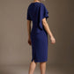 Cypress Asymmetric Cape Detail Pencil Dress