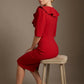 Caister Statement Frill Tie Pencil Dress
